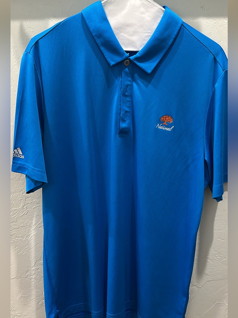 Adidas Men’s Blue golf Polo Shirt with Oak Tree National Logo